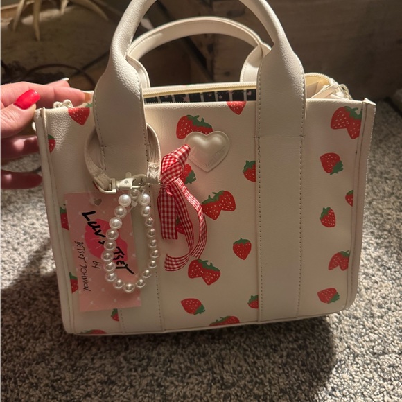 Betsey Johnson Handbags - Betsy Johnson White Strawberry Print Women's Bag